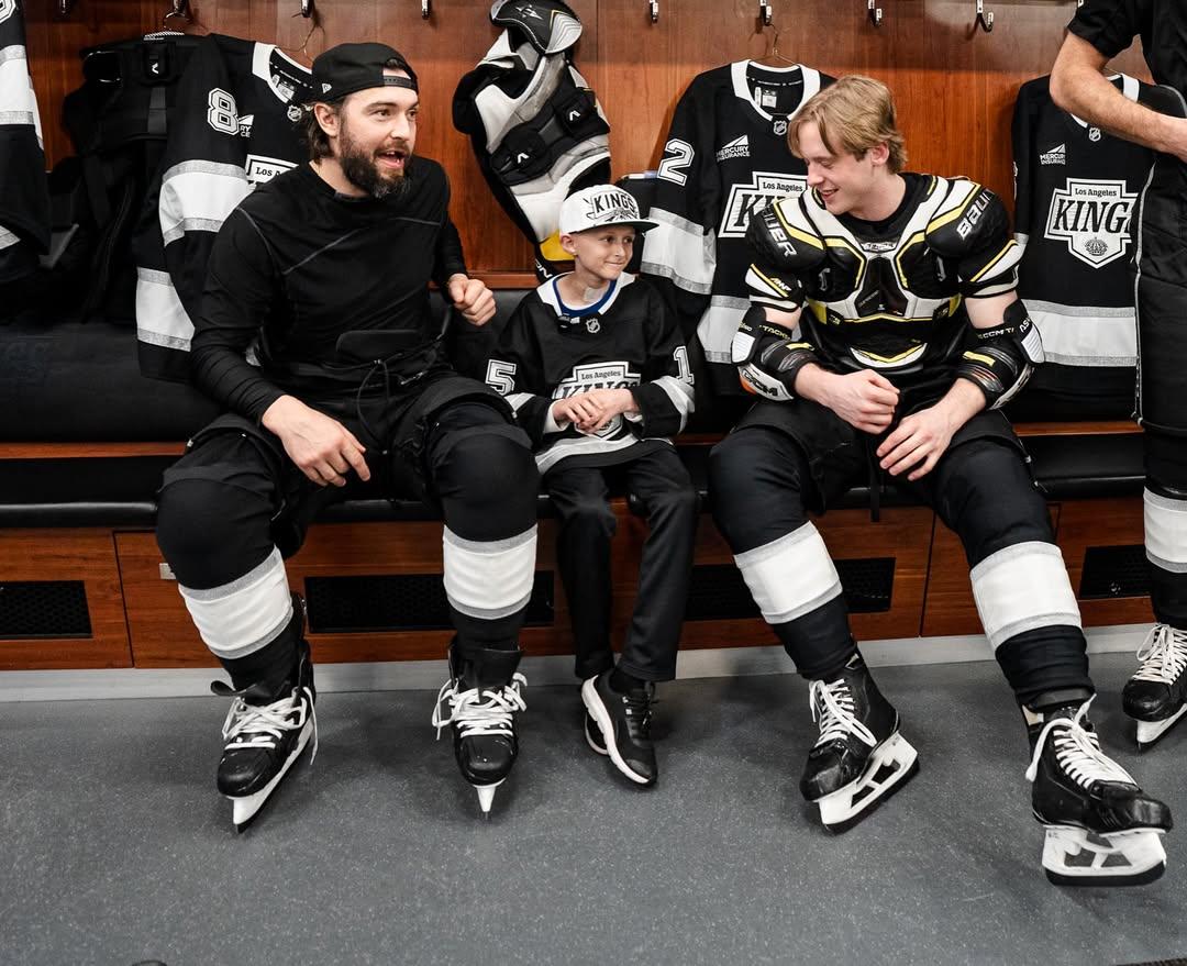 On game day, Joshua geared up to take the ice with the starting lineup.