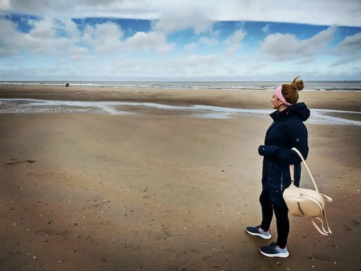 Jelena shown at the beach.