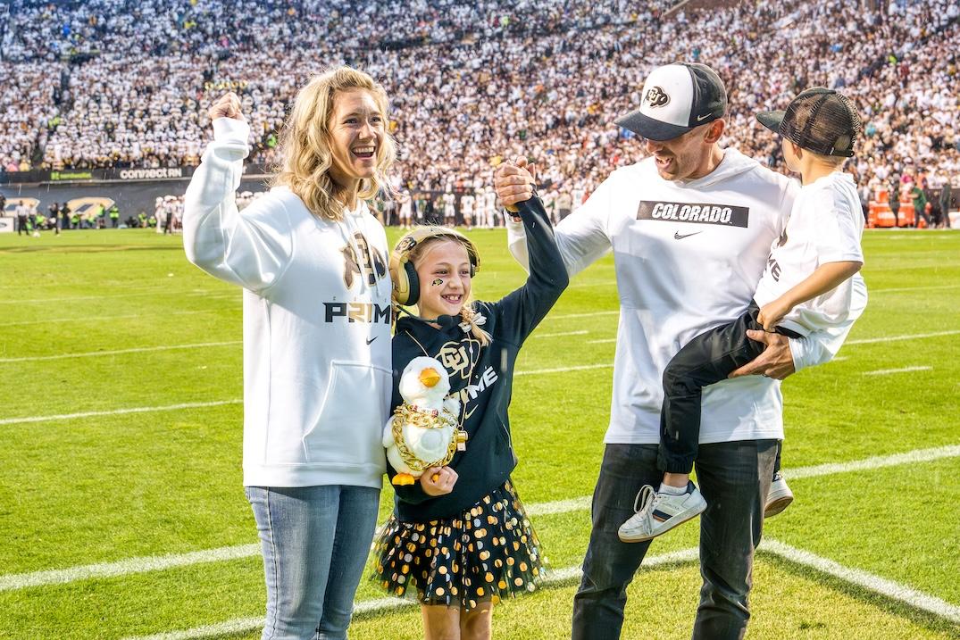 Piper and her family at the Colorado vs. Baylor game.