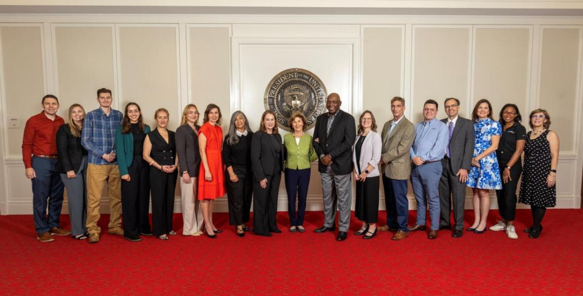 Group of honorees with Laura Bush central