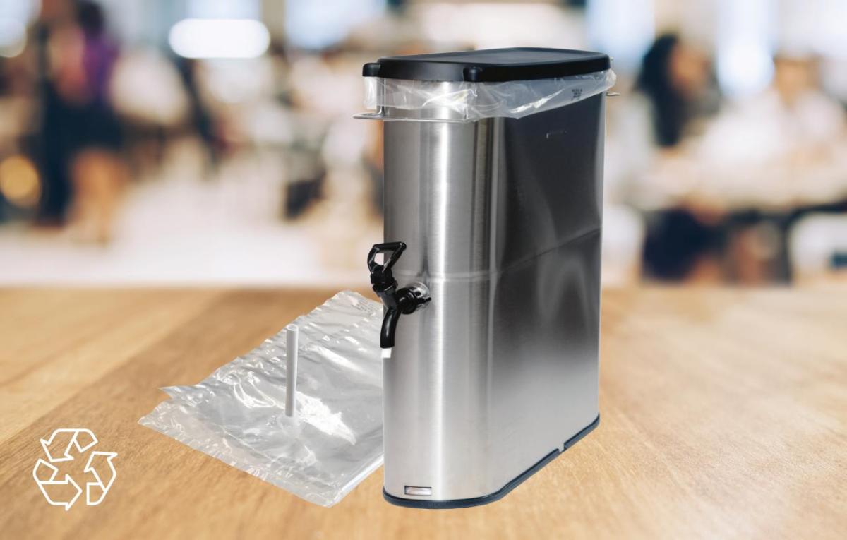 Metal beverage dispenser and recyclable liner system