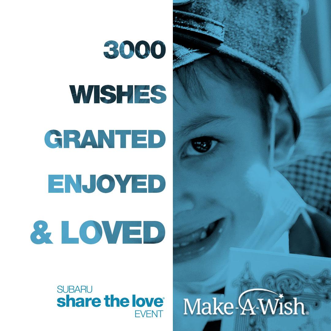 "3000 WISHES GRANTED ENJOYED & LOVED"
