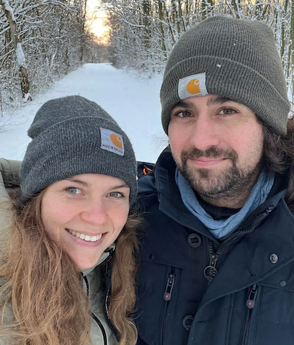 Enjoying Winter days in Germany with my wife.