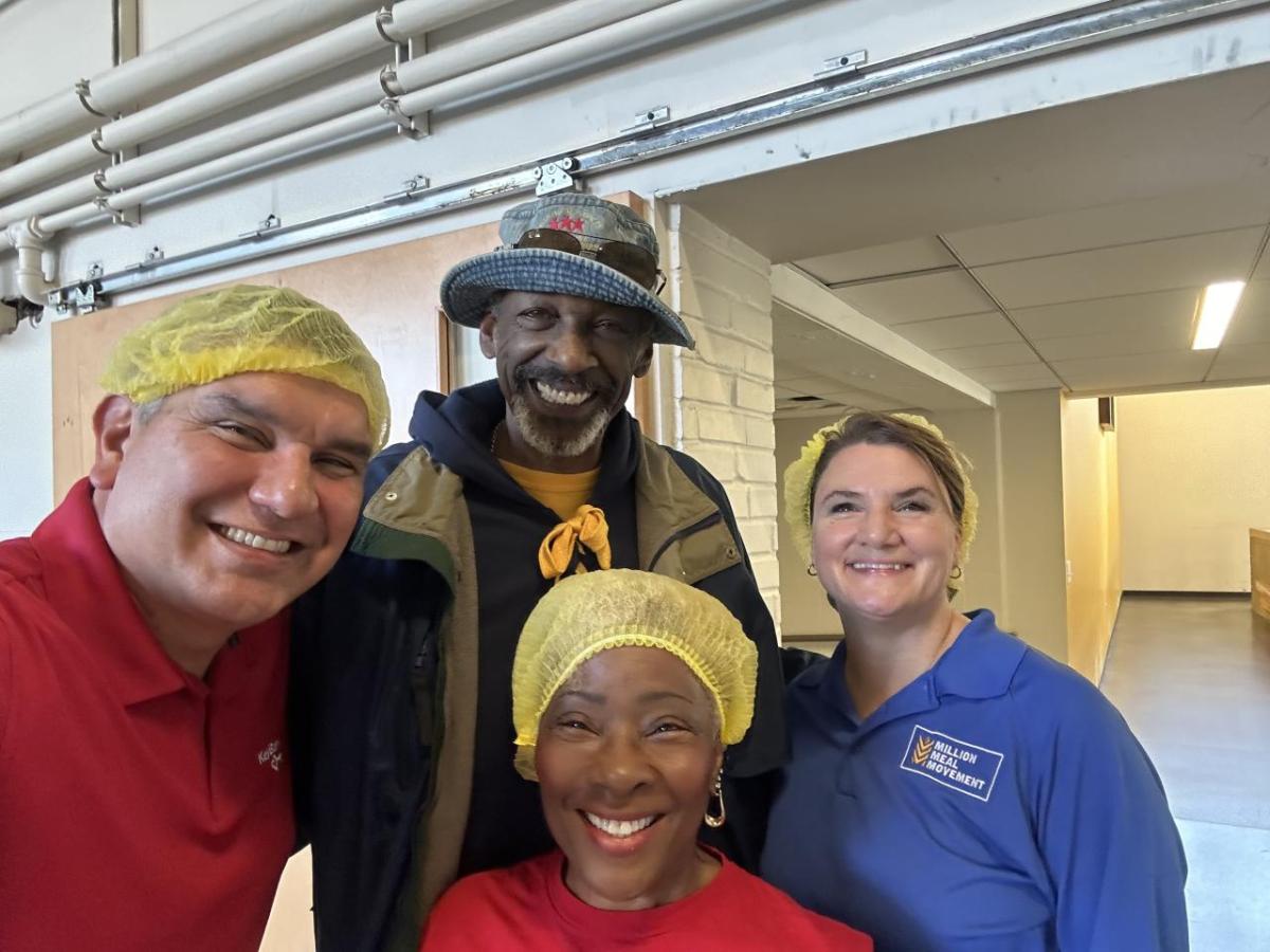 Volunteers shown at the Edna Martin Food Pantry.