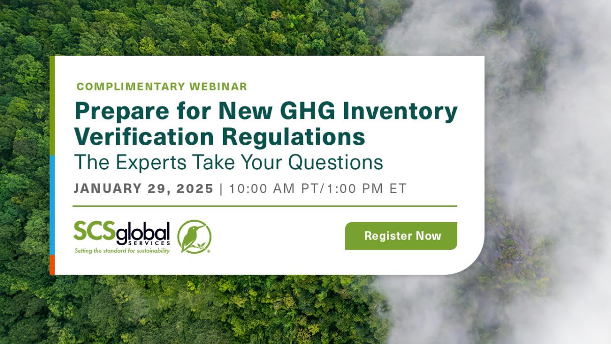 Complimentary Webinar: Prepare for New GHG Inventory Verification Regulations - The Experts Take Your Questions