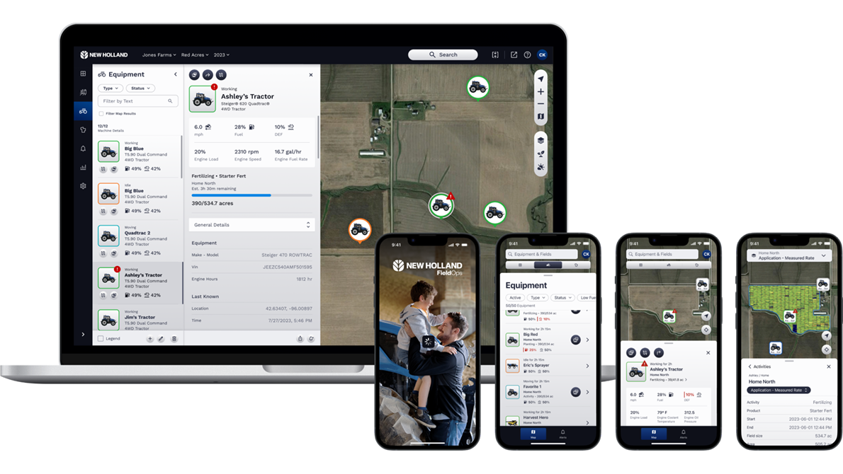 Field Ops App open on electronic devices 