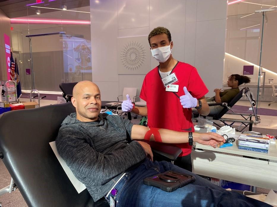 man preparing to donate blood 
