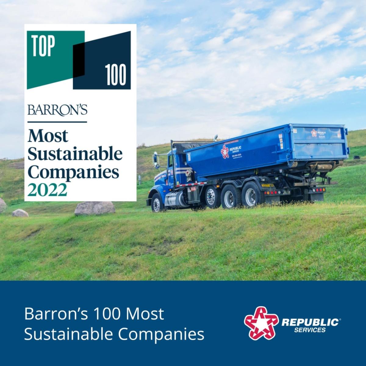Republic Services Named to Barron's 100 Most Sustainable