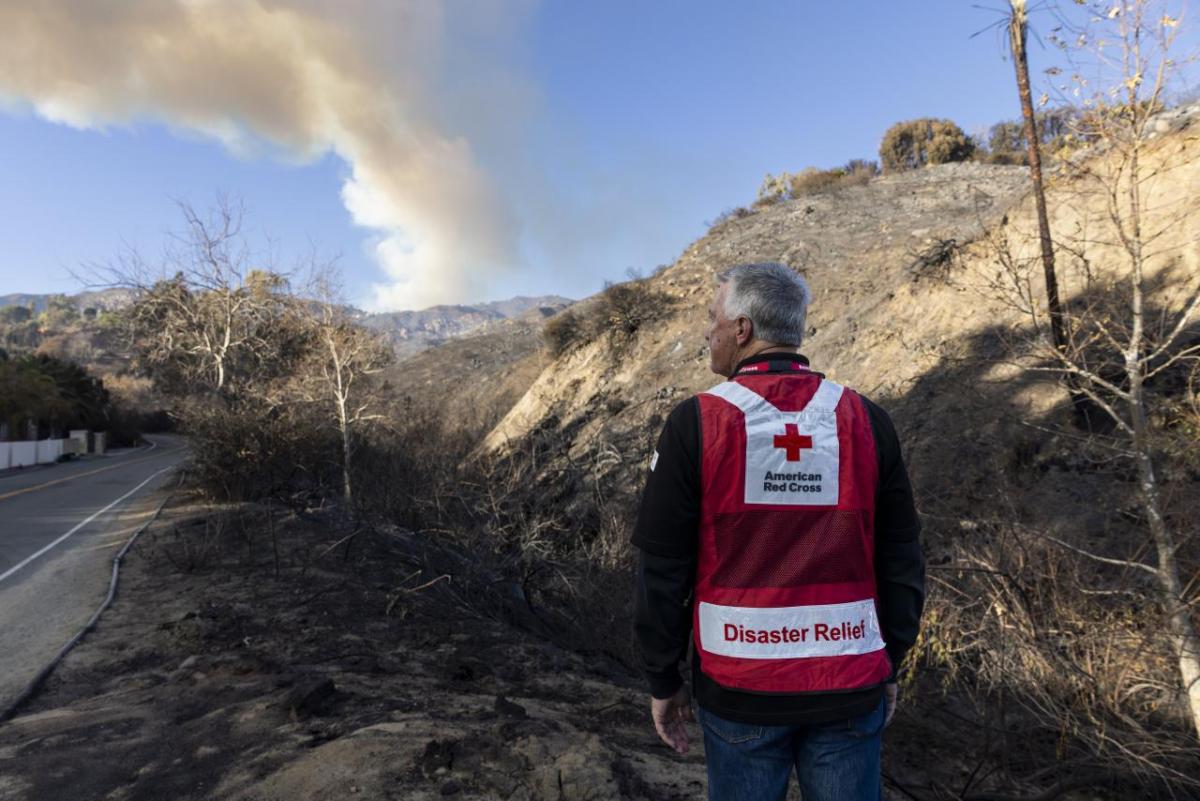 American Red Cross Disaster Relief representative in LA fire area