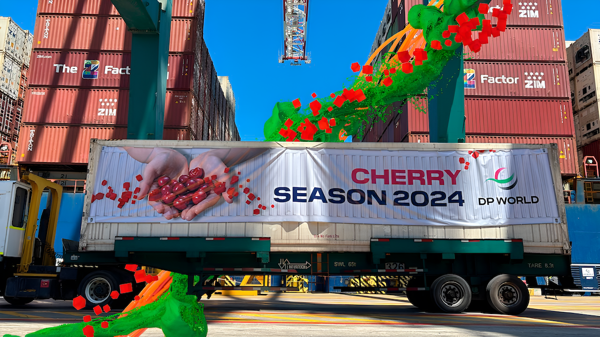 Truck with banner "Cherry Season 2024"