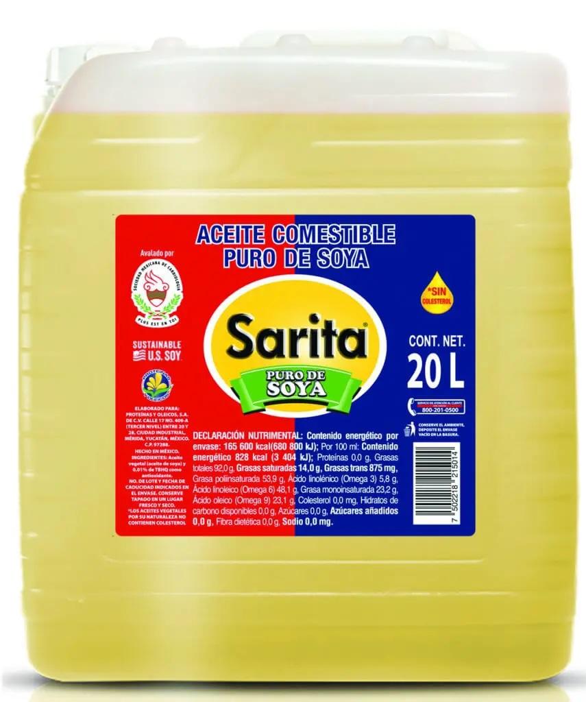 The Sustainable U.S. Soy logo differentiates this soybean oil sold in Mexico.