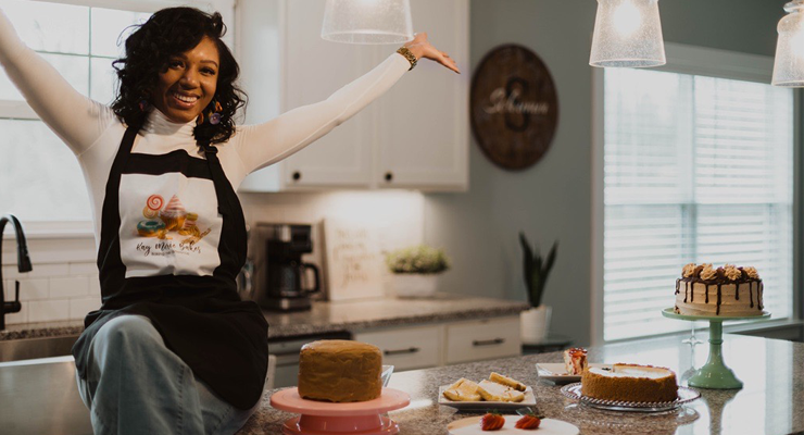 Kayla Johnson with her baked goods