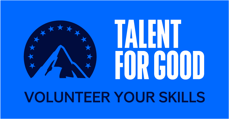 Paramount logo next to text: "Talent for Good. Volunteer your Skills."