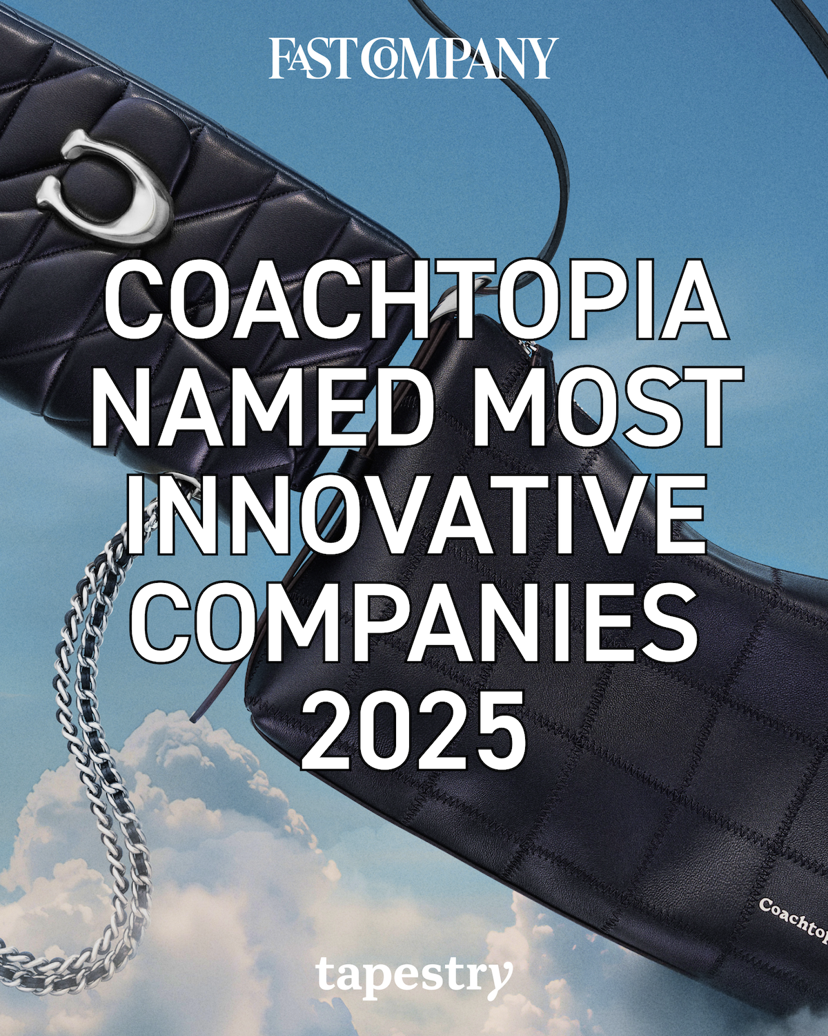 coach bags in clouds with fast company logo