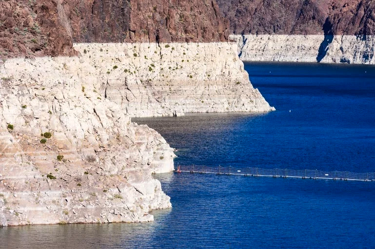 water reservoir with rocks