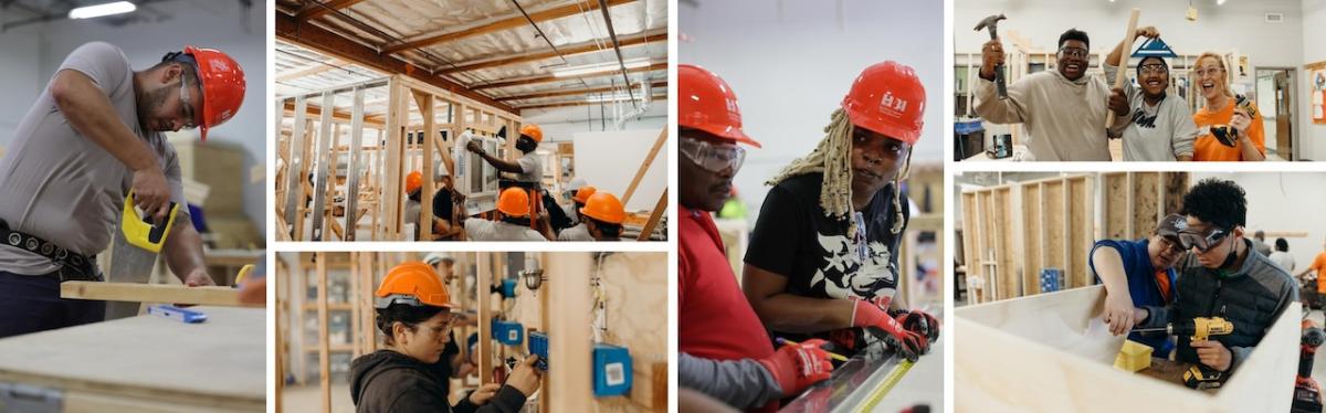 Photo collage of people in the skilled trades.