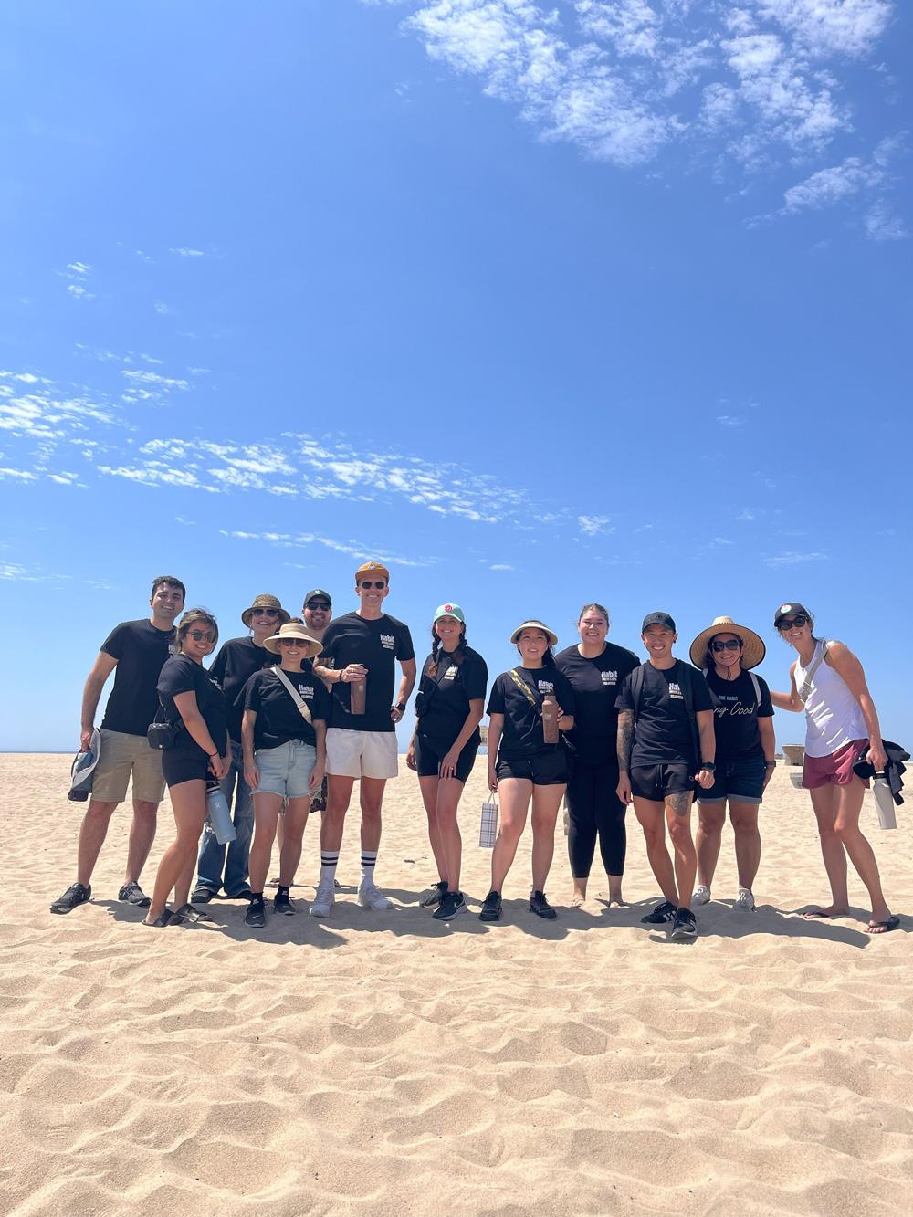 Beach cleanup group photo