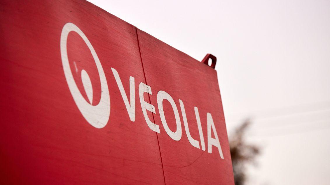 Veolia logo on a sign