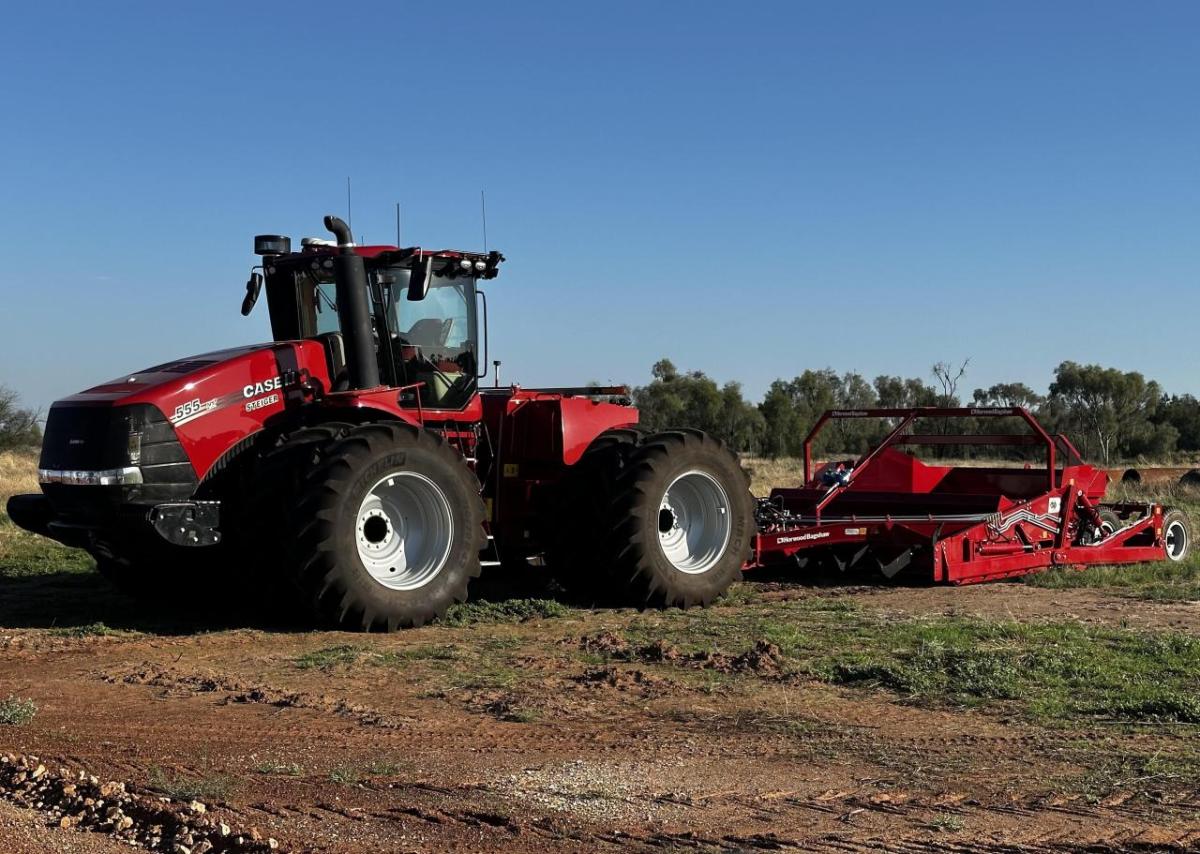 Red farm machinery