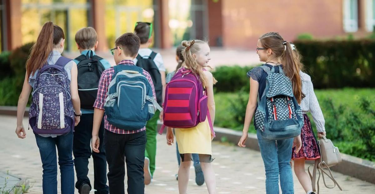 students going to school