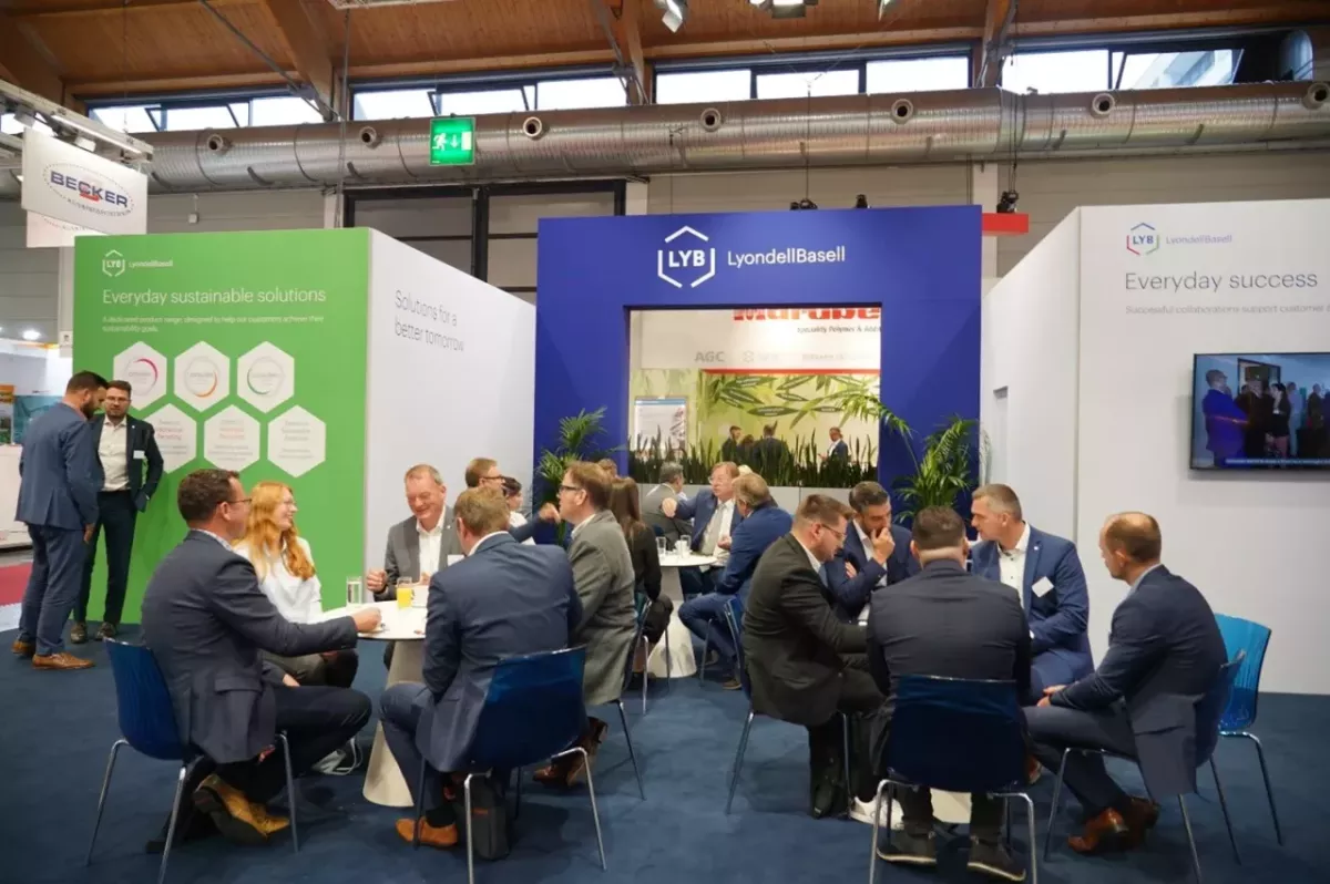 People sat at tables during an event