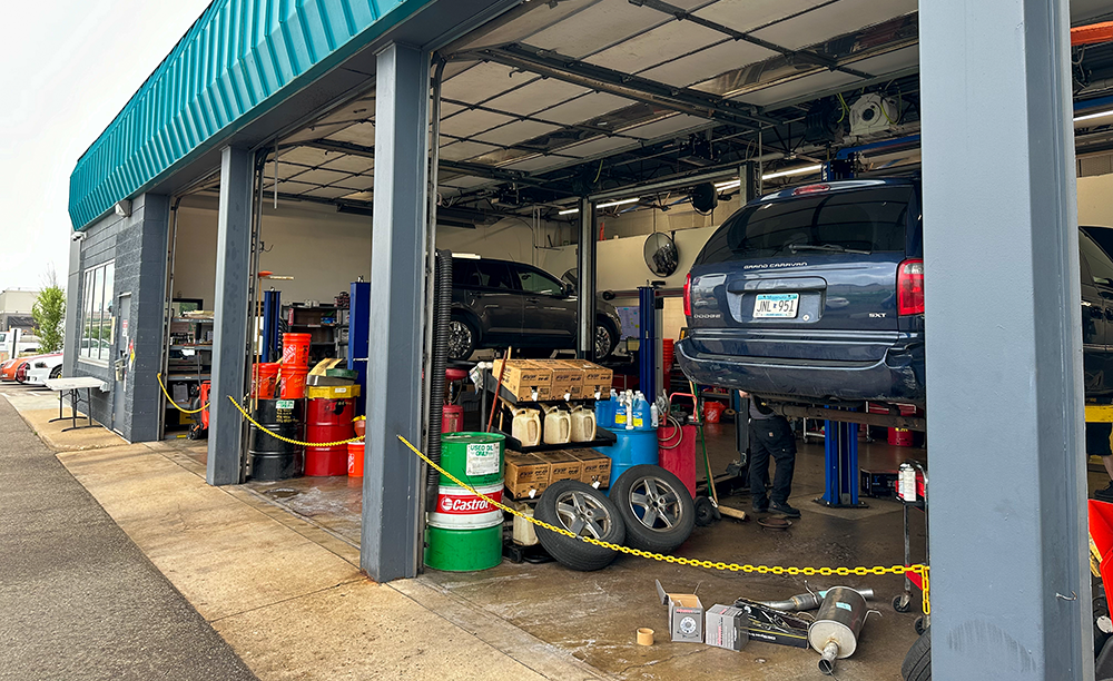 cars in a garage