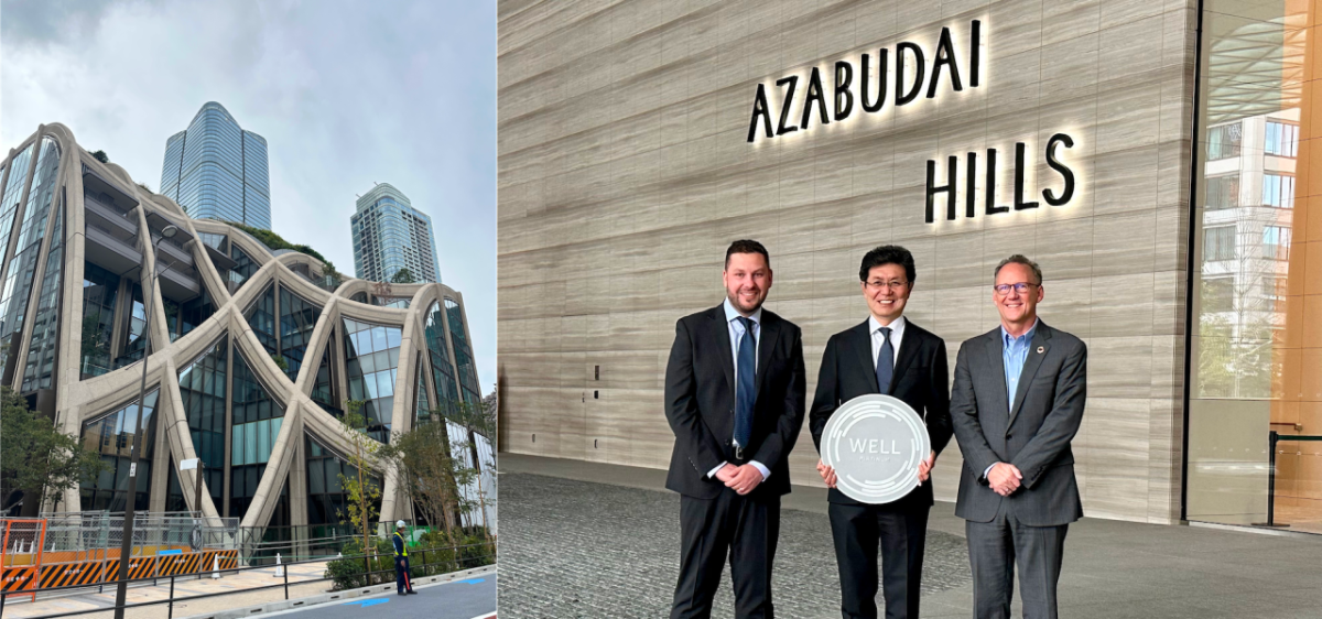 Azubudai Hills Mori JP Tower. Three people with WELL award.