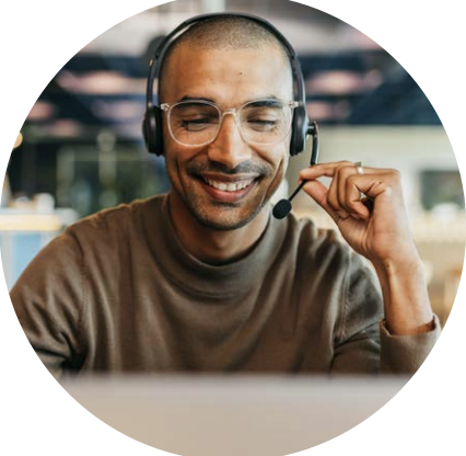 A person wearing a headset 