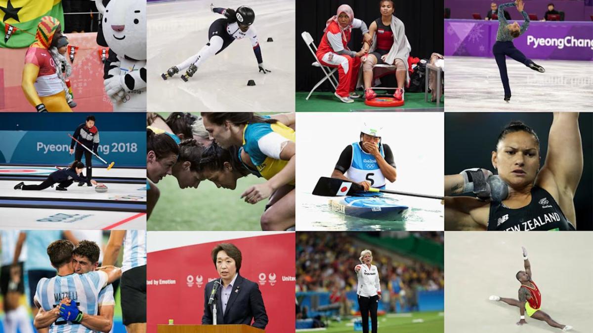 Collage of different athletes in different sports.