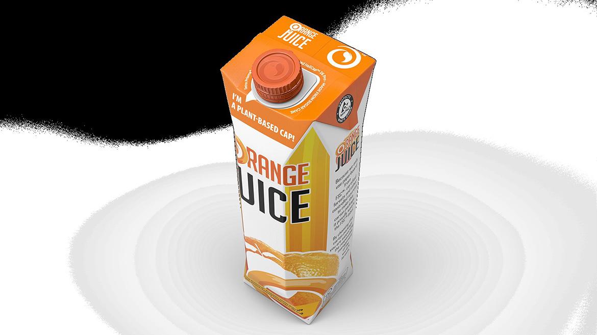 A carton of generic orange juice.