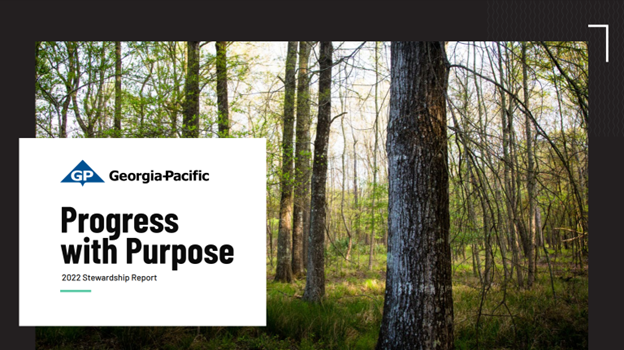 Cover page "Georgia-Pacific Progress with Purpose Report"