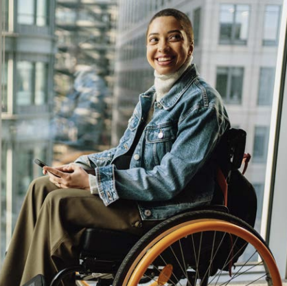 A wheelchair user