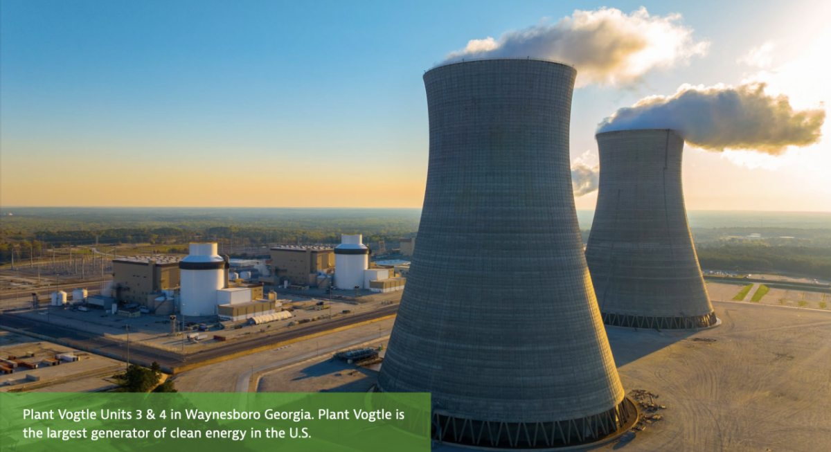 Plant Vogtle Units 3 & 4 in Waynesboro Georgia. Plant Vogtle is the largest generator of clean energy in the U.S.