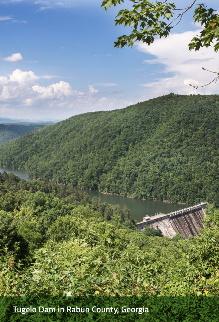 Tugelo Dam in Rabun County, Georgia