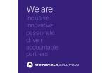 "We are Inclusive, Innovative, Passionate, Driven, Accountable, Partners" with Motorola Solutions logo