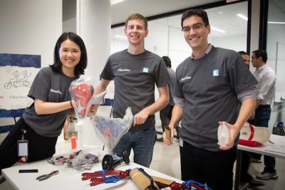 Associates in T. Rowe Price's New York City office built 25 bicycles for children of active-duty servicemembers