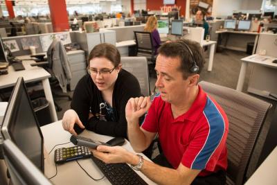 Dedicated agents support customers with accessibility questions at Comcast's Liberty Lake Call Center of Excellence.