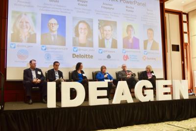 Jane Oates, Working Nation; Jeff Strohl, Georgetown University; Maggie Koziol, Deloitte; Alastair Fitzpayne, The Aspen Institute; Martha Kanter, College Promise Campaign; Steve Lynch, Burning Glass