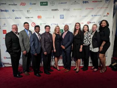 FCA US Diversity, Talent and Business Resource Group (BRG) leaders attended the DiversityInc awards reception in New York on May 1. (ltor): Roy Lee (Veterans BRG), Brian Johnson (Diversity & Inclusion Office), Sricharan (Sri) Maruneni (Asians Connected Together (ACT)), Antonio Lopez (Latins In Connection (LinC)), Stefanie Thornton (Talent Acquisition Office), Blair Parker (African American Network (FCAAAN)), Cathy Coon (Women’s Alliance), Aurora White (First Nations), Deanna Belger, Gay and Lesbian Alliance (GALA), Halimah Britt (African American Network (FCAAAN))