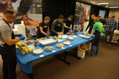 Over 2,500 lbs. of beans, pasta and spices were measured, labeled and packed by members of Timberland’s sales team, netting 1,700 kits of hearty bean soup to be distributed by Gather, a local non-profit organization serving New Hampshire Seacoast residents facing hunger.