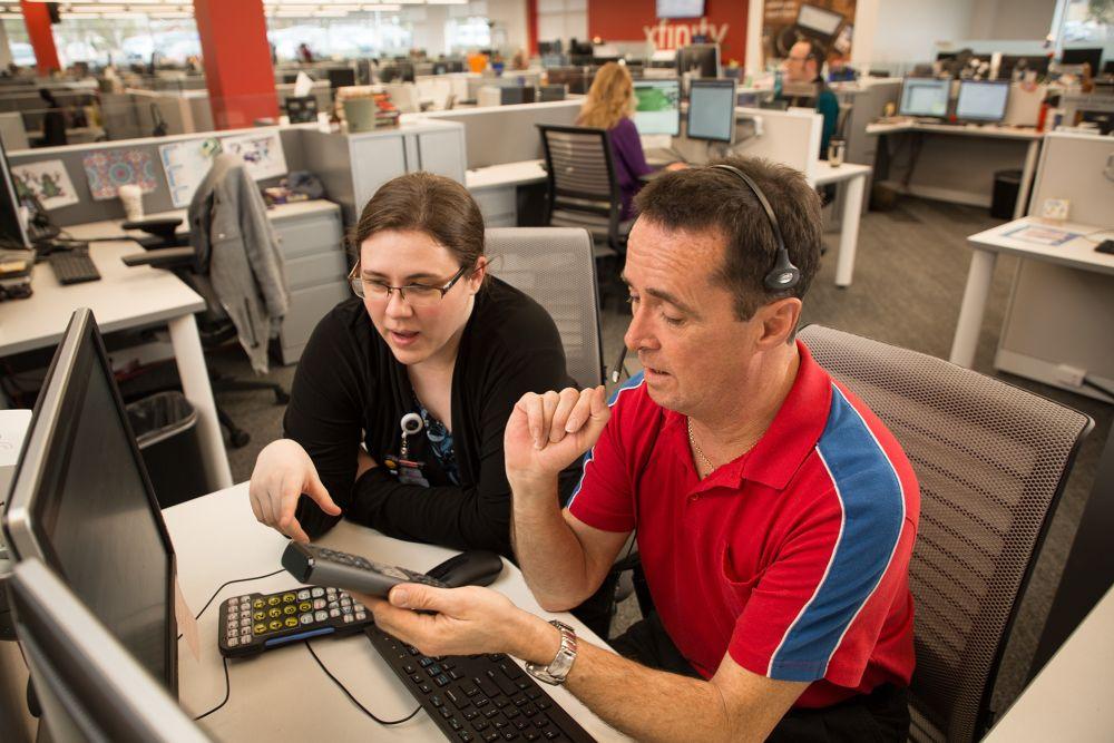 Dedicated agents support customers with accessibility questions at Comcast's Liberty Lake Call Center of Excellence.