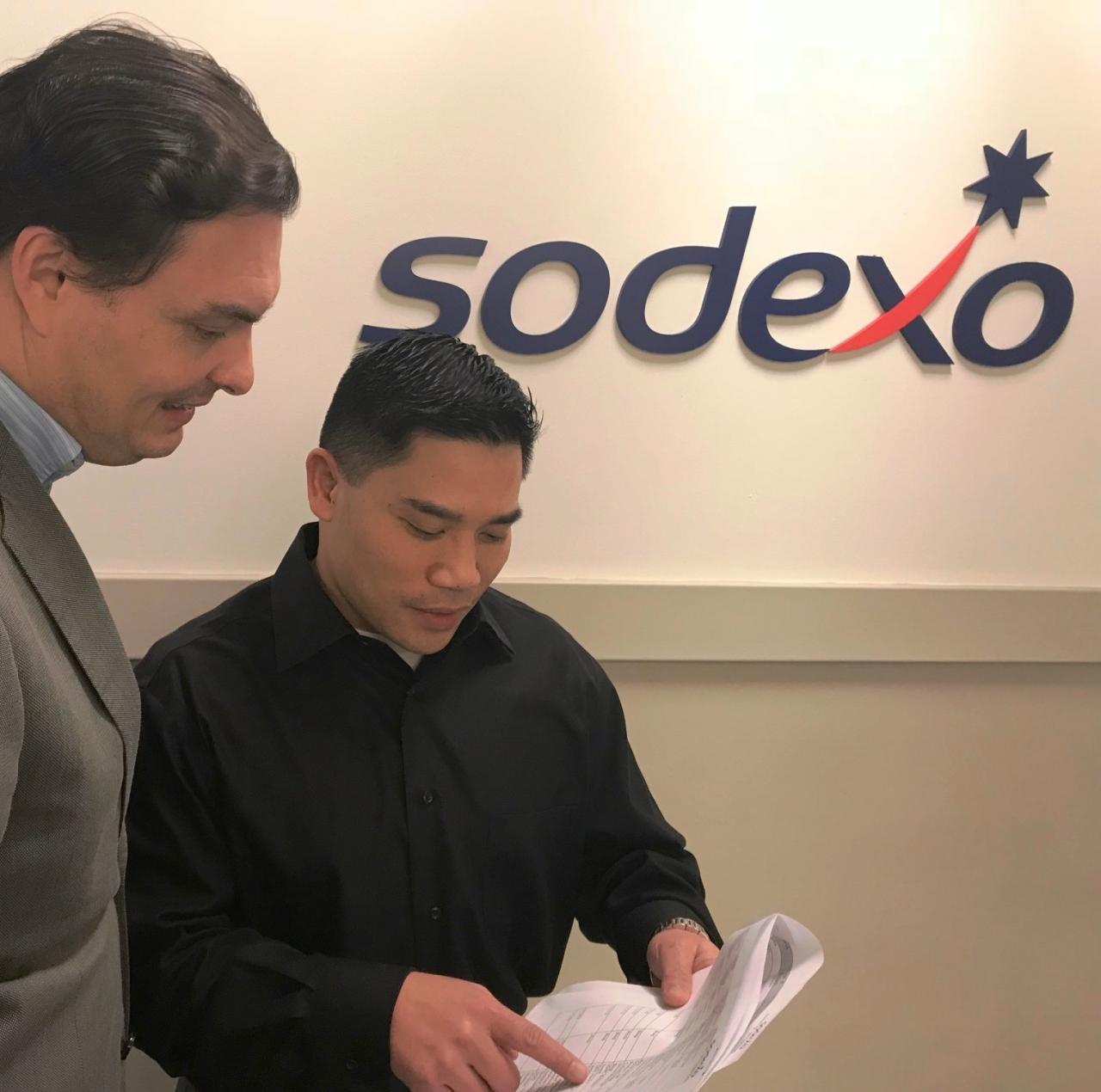 Chief Warrant Officer Four Joey Espanola (black shirt) is spending a year with Sodexo, the nation’s largest federal foodservice contractor participating the United States Army's highly coveted Training With Industry Program, an initiative developed to create a group of soldiers experienced in higher level managerial techniques and who have an understanding of the relationship of their industry as it relates to specific functions of the Army.