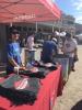 Nestle Waters employees hand out Arrowhead brand water at the Cal OES event.